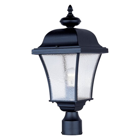 Maxim One Light Black Seedy Glass Post Light 1065BK